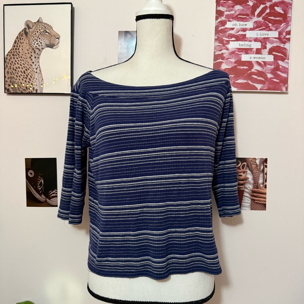 Westport Navy and White Striped Top